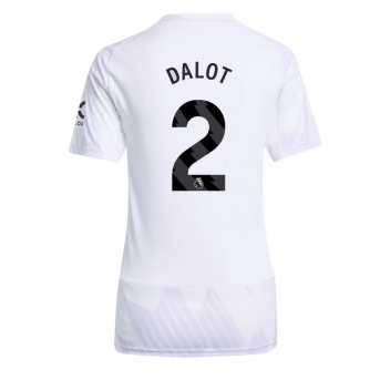 Billige Fotballdrakt Manchester United Diogo Dalot #2 Replika Bortedrakt Dame 2025-26 Kortermet